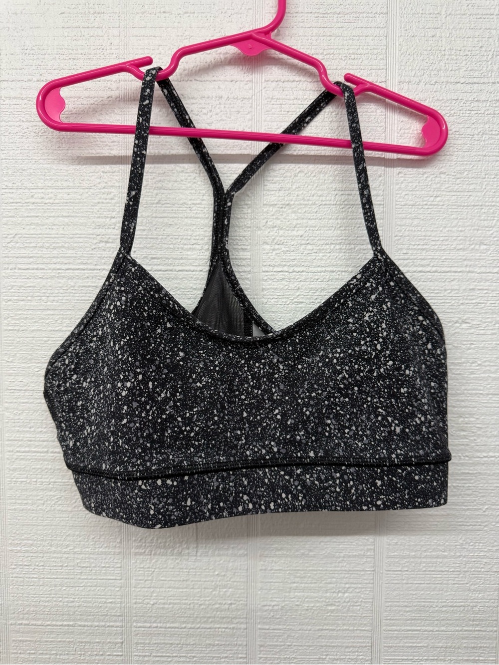 lululemon athletica Black & White Speckled Strappy Sports Bra